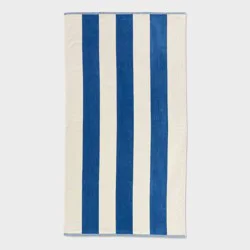 40"x72" Vertical Wide Cabana Striped Oversized Beach Towel Blue - Threshold™