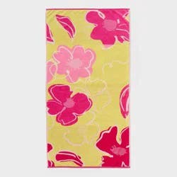 36"x72" Floral Oversized Beach Towel Yellow/Pink - Room Essentials™
