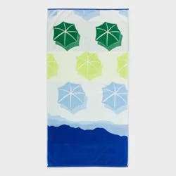36"x72" Seaside Umbrella Oversized Beach Towel Blue/Green/Lime - Room Essentials™