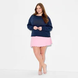 Women's Off the Shoulder Sweater - Wild Fable™ Navy Blue XXL
