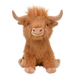 Multipet Highland Cow Interactive Plush Dog Toy - Brown: All Sizes, 0.87 lbs, Pet Toy for All Ages