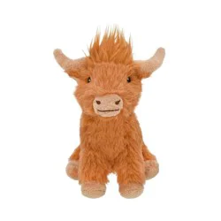 Multipet 5" Highland Cow Interactive Plush Dog Toy: All Ages, Pet Toy, Occupy, Cuddle