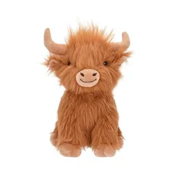 Multipet 8" Highland Cow Interactive Plush Dog Toy