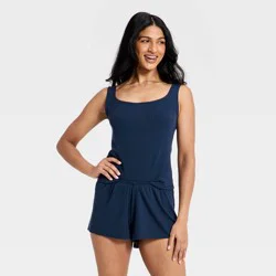 Women's Ribbed Cooling Jersey Tank Top - Auden™ Navy XL