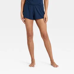 Women's Ribbed Cooling Jersey Pajama Shorts - Auden™ Navy S