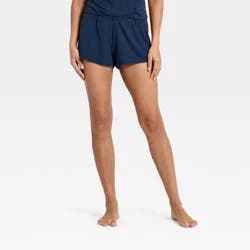 Women's Ribbed Cooling Jersey Pajama Shorts - Auden™ Navy L