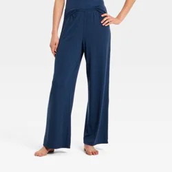 Women's Ribbed Cooling Jersey Pajama Pants - Auden™ Navy L