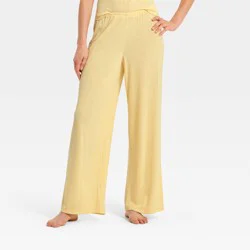 Women's Ribbed Cooling Jersey Pajama Pants - Auden™ Yellow XS