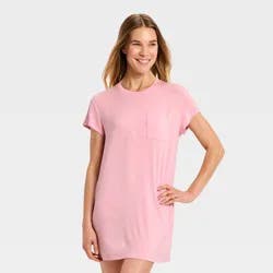 Women's Jersey Pajama T-Shirt Dress - Auden™ Light Pink XS