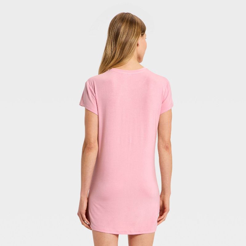 slide 2 of 3, Women's Jersey Pajama T-Shirt Dress - Auden™ Light Pink S, 1 ct