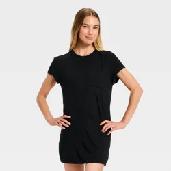 Women's Jersey Pajama T-Shirt Dress - Auden™ Black S