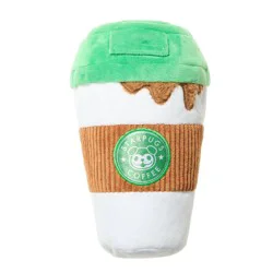 BARK Latte Dog Toy - Puppin' Hot Latte: Holds Treats, Squeaks, Crinkles, All Breeds, All Ages