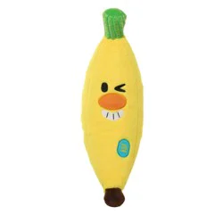 BARK Banana Dog Toy - Barney Banana: Squeaks, Crinkles, For Chew and Fetch, Plush Toy