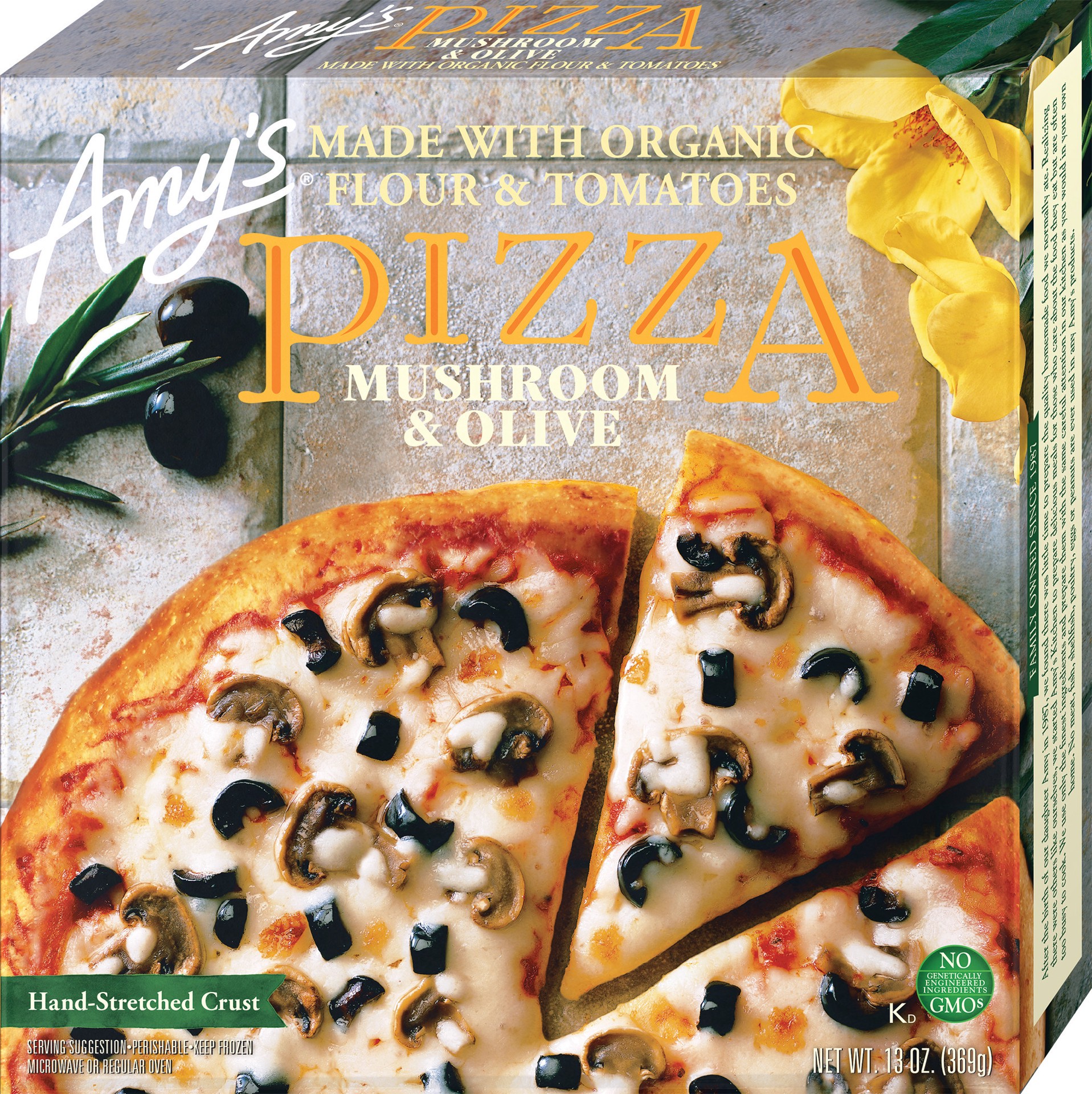 slide 1 of 7, Amy's Mushroom Olive Frozen Pizza, 13 oz