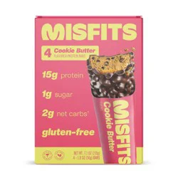 Misfits Health Plant Based Cookie Butter Protein Bars - 7.10oz/4pk