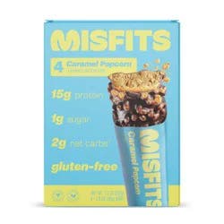 Misfits Health Plant Based Caramel Popcorn Protein Bars - 7.10oz/4pk