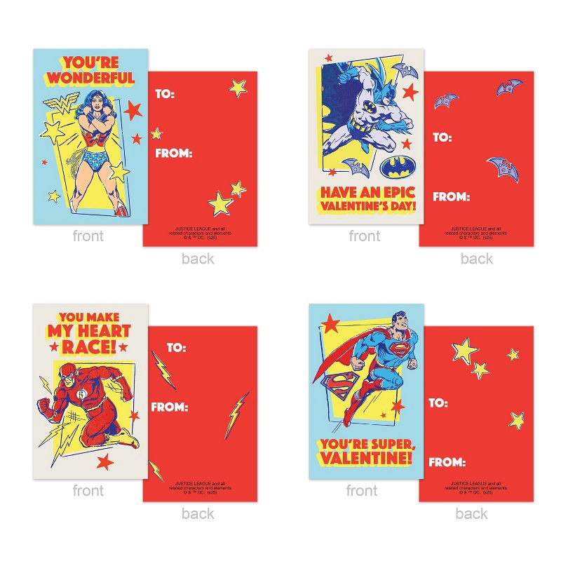 slide 6 of 6, DC Comics 10ct Valentine's Day Mini Cards Justice League, 10 ct