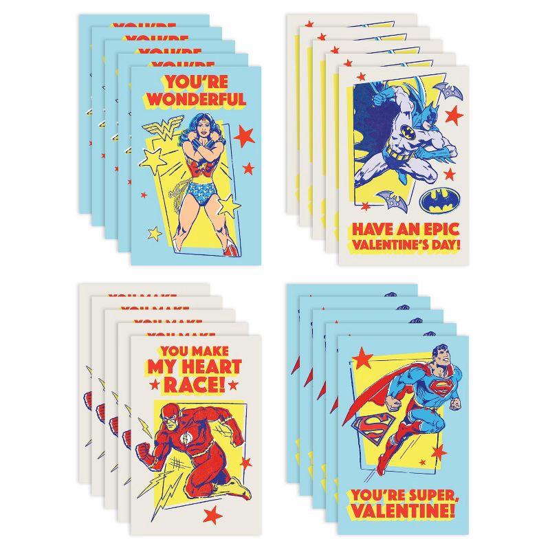slide 2 of 6, DC Comics 10ct Valentine's Day Mini Cards Justice League, 10 ct
