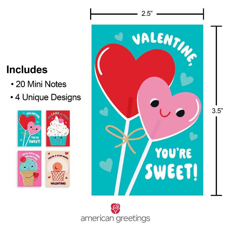 slide 5 of 6, American Greetings 10ct Valentine's Day Mini Notes Sweet Treats, 10 ct
