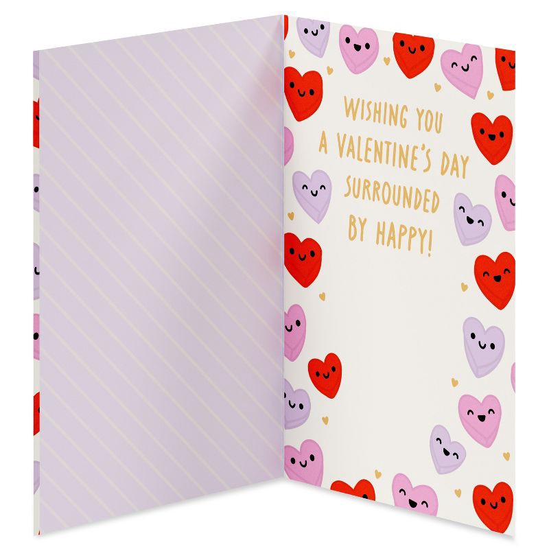 slide 2 of 6, American Greetings Valentine's Day Cards Hearts with Faces Pattern, 1 ct