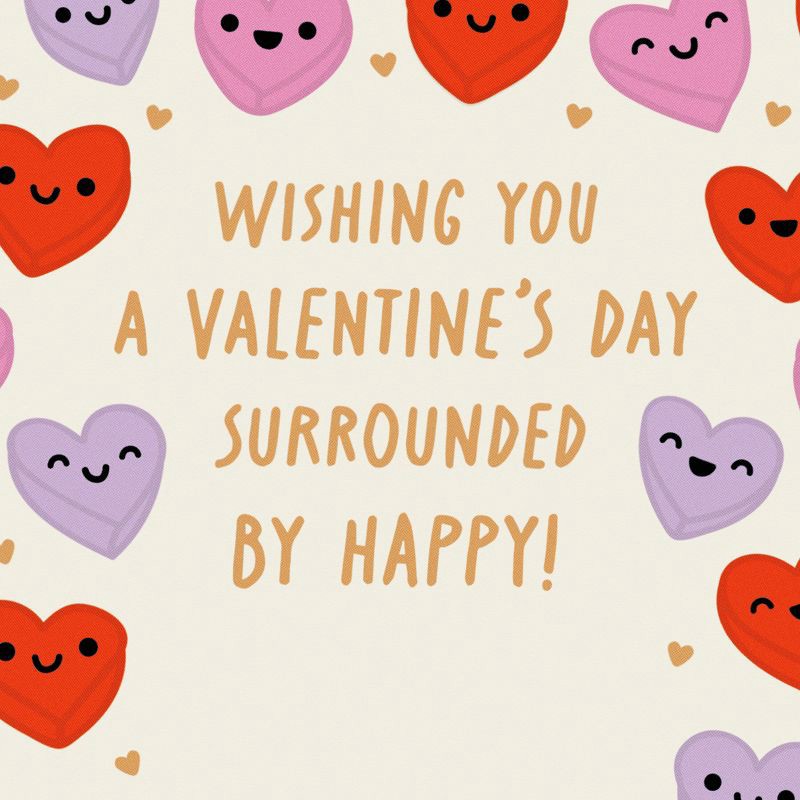 slide 3 of 6, American Greetings Valentine's Day Cards Hearts with Faces Pattern, 1 ct