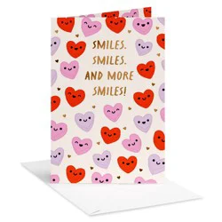 American Greetings Valentine's Day Cards Hearts with Faces Pattern