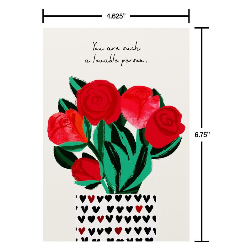 slide 4 of 6, American Greetings Valentine's Day Card for Anyone, Lovable Person Red Roses, Includes Envelope, 1 ct
