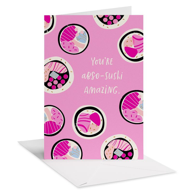 slide 1 of 6, American Greetings Valentine's Day Cards Sushi Rolls, 1 ct