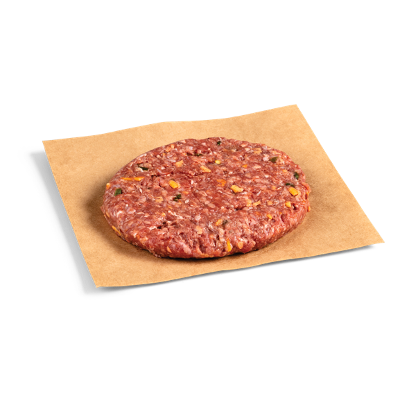 slide 1 of 1, Hy-Vee Gourmet Steakhouse Jalapeno Pepper Jack Burger Patty, 6 oz