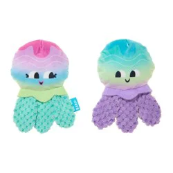 BARK Jellyfish Dog Toy - Jack & Jenny Jellies: Squeaks, Crinkles, Chew, Fetch, Small Breed Size