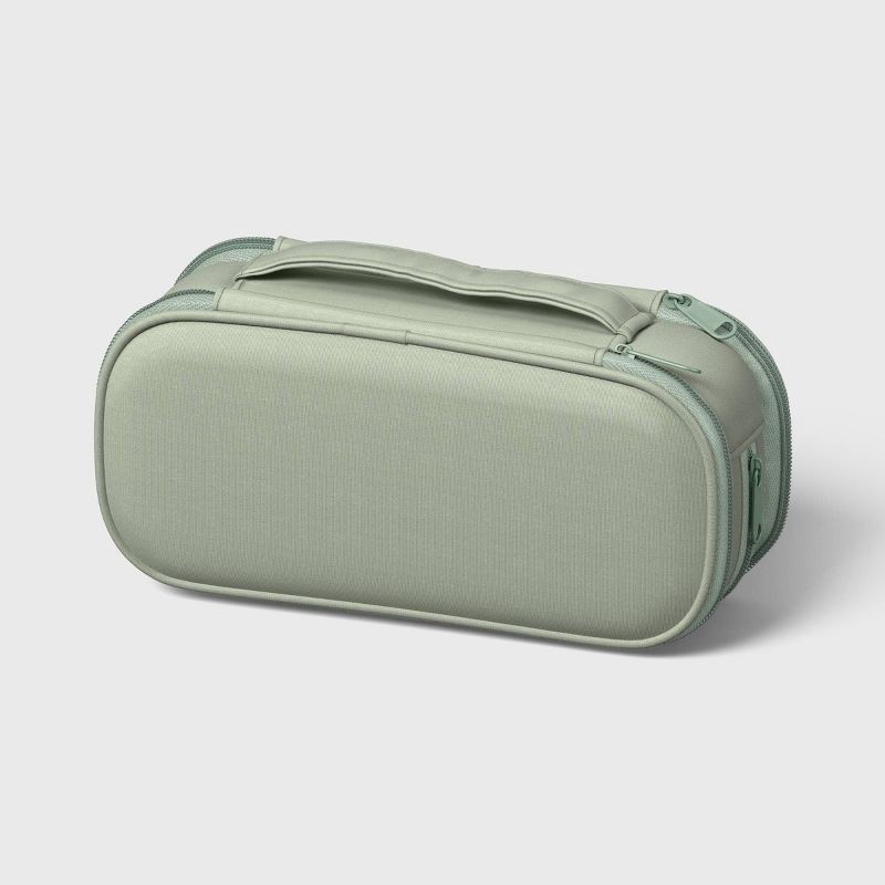 slide 1 of 7, Large Multi Compartment Pouch Olive Green - up&up™, 1 ct
