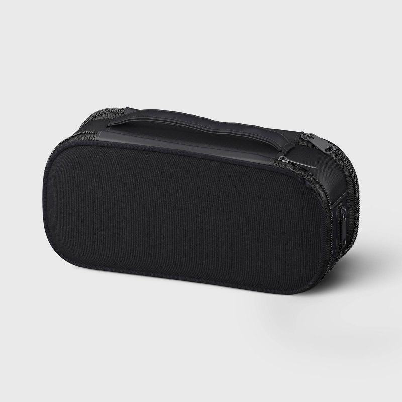 slide 1 of 7, Large Multi Compartment Pouch Black - up&up™, 1 ct