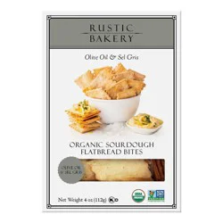 Rustic Bakery Organic Crackers Flatbread Bites Olive Oil & Sel Gris - 4oz
