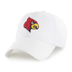 NCAA Louisville Cardinals White Fabric Washed Relaxed Fit Hat