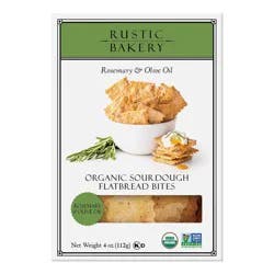 Rustic Bakery Organic Crackers Flatbread Bites Rosemary & Olive Oil - 4oz