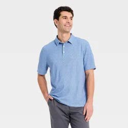 Men's Comfort Wear Polo Shirt - Goodfellow & Co™ Blue Dot Print XXL