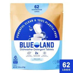 Blueland Fragrance Free Dishwasher Detergent Tablets - 62ct: Bleach-Free, Hypoallergenic, Vegan