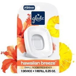 Glade Small Room Freshener Starter Kit for Bathrooms & Small Spaces - Hawaiian Breeze - 0.25oz: Oil, Non-Powered, 1 Pack
