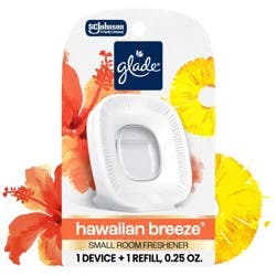 Glade Small Room Freshener Starter Kit for Bathrooms & Small Spaces - Hawaiian Breeze - 0.25oz: Oil, Non-Powered, 1 Pack