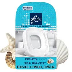 Glade Small Room Freshener Starter Kit for Bathrooms & Small Spaces - Sea Waves - 0.25oz: Oil Non-Powered