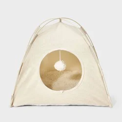 Enclosed Tent Cat Bed - Boots & Barkley™ Cream S