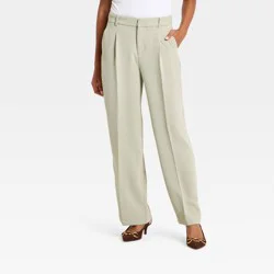 Women's Signature Crepe Essential Trouser - A New Day™ Light Green 14
