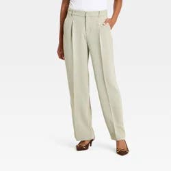 Women's Signature Crepe Essential Trouser - A New Day™ Light Green 14