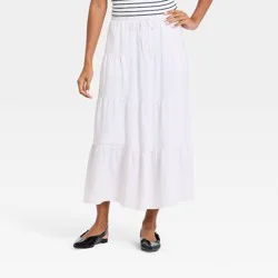 Women's Tiered Skirt - A New Day™ White S
