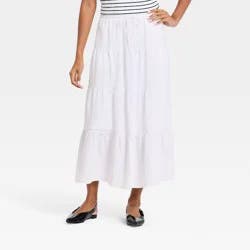 Women's Tiered Skirt - A New Day™ White L