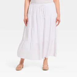 Women's Tiered Skirt - A New Day™ White XXL