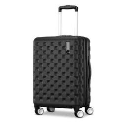 American Tourister Checkered 2.0 Hardside Carry On Spinner Wheels Suitcase - Black