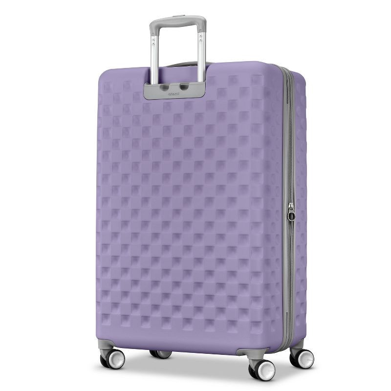 slide 3 of 11, American Tourister Checked Hardside Spinner Suitcase - PURPLE HAZE, 1 ct
