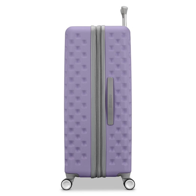 slide 4 of 11, American Tourister Checked Hardside Spinner Suitcase - PURPLE HAZE, 1 ct