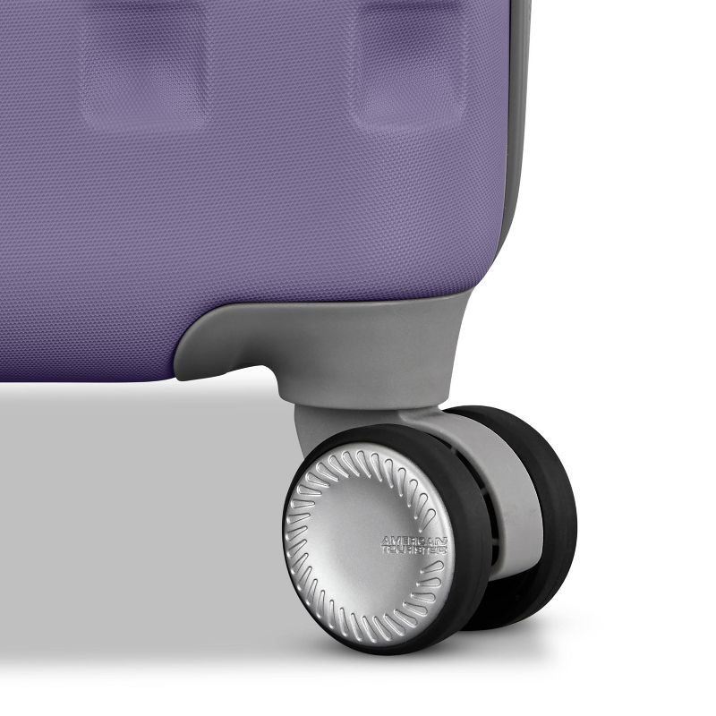 slide 5 of 11, American Tourister Checked Hardside Spinner Suitcase - PURPLE HAZE, 1 ct